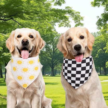 Summer Dog Bandanas Yellow Black XLarge 2PCS, Spring Scarf, Durable Triangle - Image 5