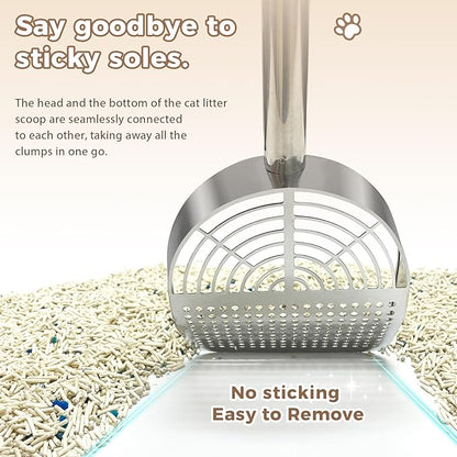 Cat Litter Scoop Deep Shovel, Detachable Long Handle Litter Scooper, Metal Cat - Image 8