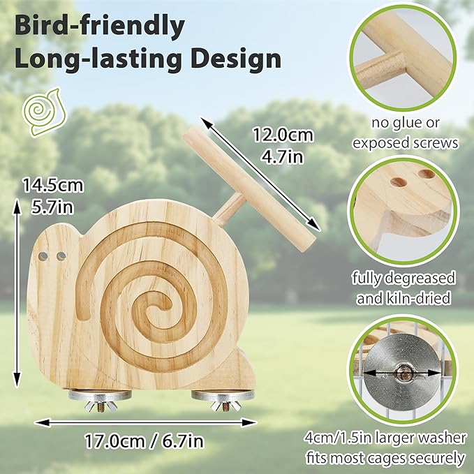 2Pcs Bird Foraging Toys with Perch, Kiln-Dried Wood Bird Enrichment - Image 6