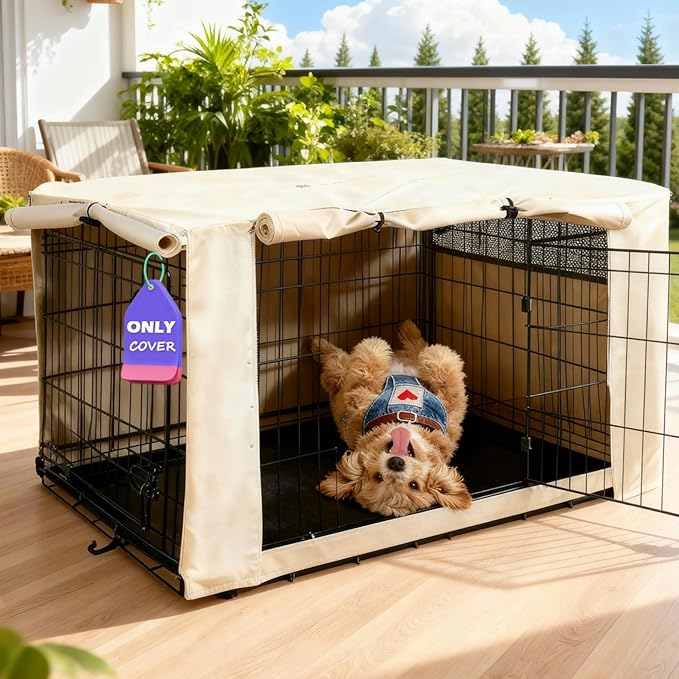 HiCaptain Dog Crate Cover 36.0" L x 23.0" W x 25.0" H by HiCaptain