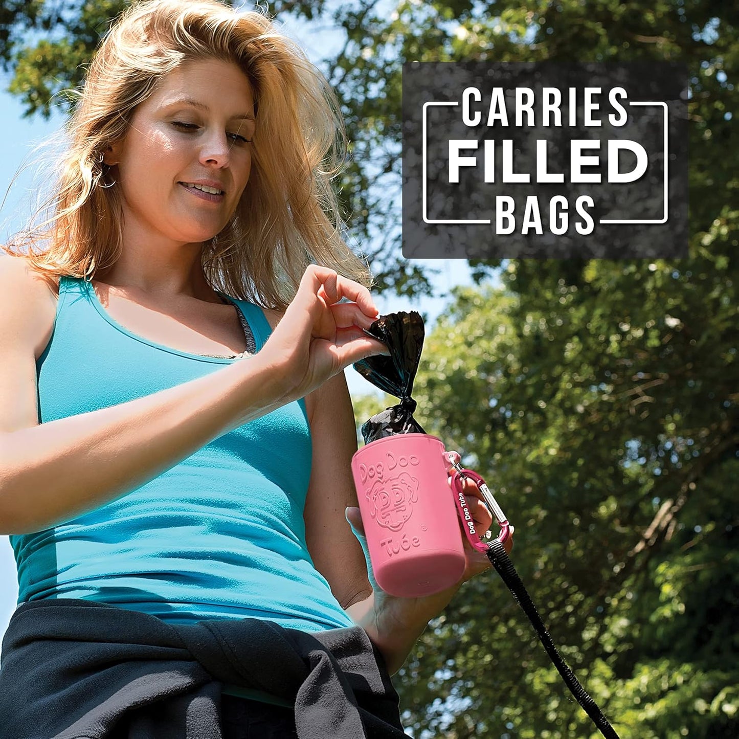 Dog Doo Tube Filled Dog Waste Bag Holders - Reusable Dog Poop Bag Tubes Designed to Keep in Odors and Germs