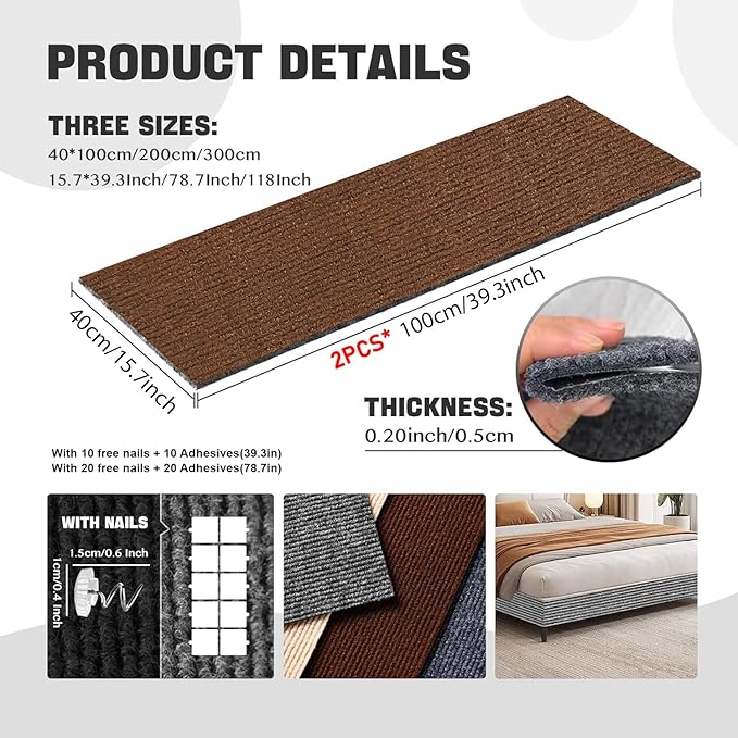 Cat Scratch Couch Furniture Protector, Adhesive Cat Scratch Pad Deterrent - Image 2