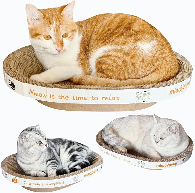Miwoowim 3PCS 2 Cat Scratcher Bowl +1 Corrugated Scratch Pad - Image 3