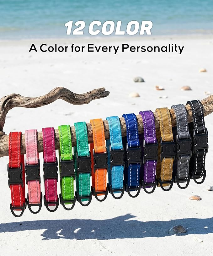 TagME Reflective Nylon Dog Collars, Adjustable Classic Pet Collar - Image 6