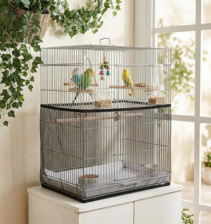 2 Pcs Bird Cage Seed Catcher, Bird Cage Net Cover Seed Catcher Guard Nylon Net - Image 7