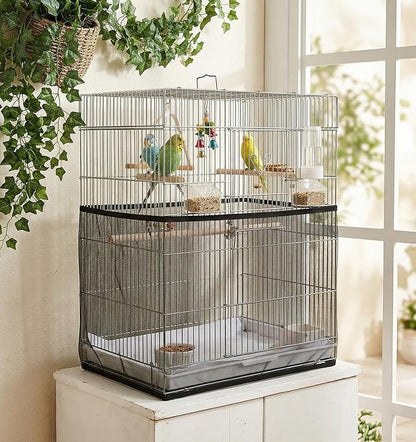 2 Pcs Bird Cage Seed Catcher, Bird Cage Net Cover Seed Catcher Guard Nylon Net - Image 7