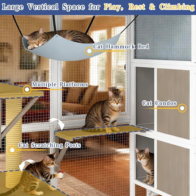 PetsCosset Large Catio Outdoor Cat Enclosure Large Cat House - Image 8
