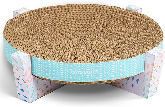 Catstages Scratch, Snuggle & Rest – 2‑in‑1 Indoor Cat Scratcher & Elevated Cat by Catstages