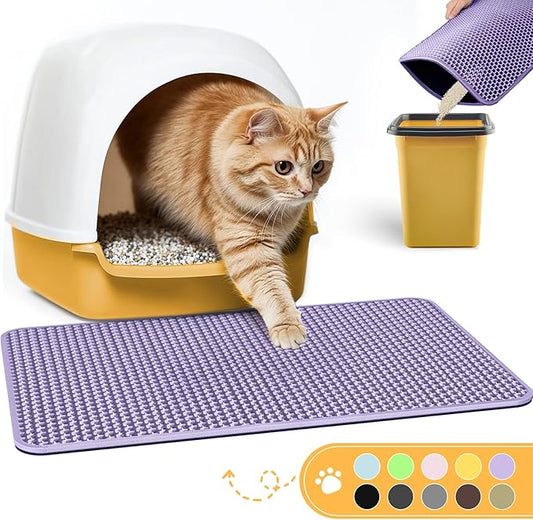 Cat Litter Mat - 23.2'' x 14.6'' Small Litter Trapping Mat, Waterproof by Powools