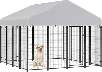 PawHut Outdoor Dog Kennel with Roof, UV-Resistant & Waterproof Cover, by PawHut