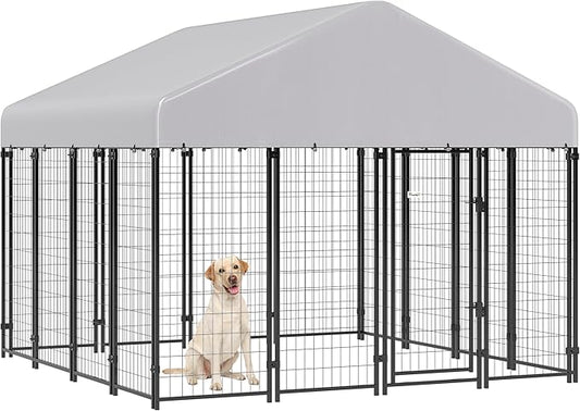 PawHut Outdoor Dog Kennel with Roof, UV-Resistant & Waterproof Cover, by PawHut