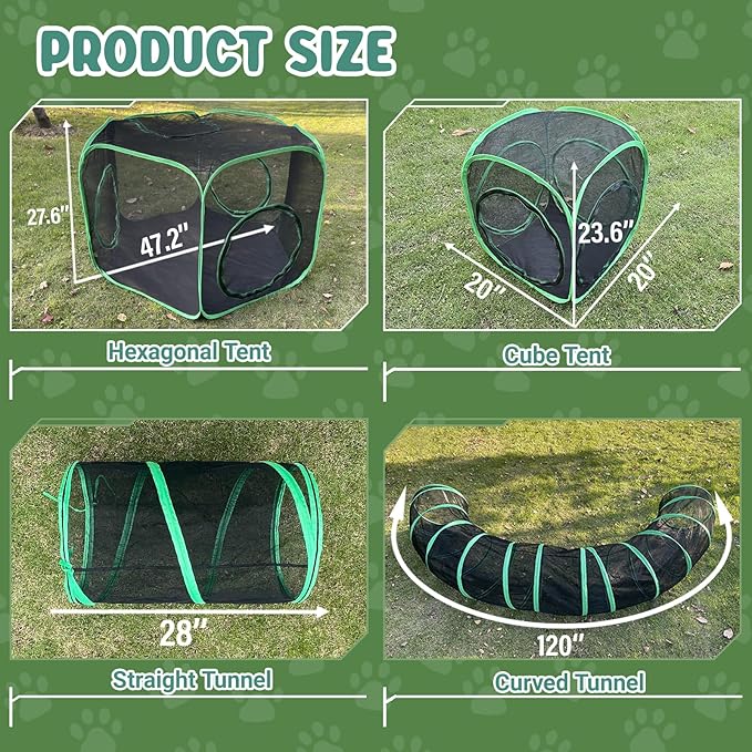 Pawtenda Outdoor Cat Enclosures, 10 in 1 Cat Tent - Image 2