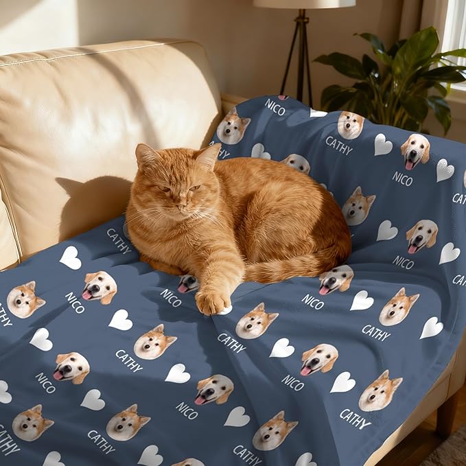 Custom Blanket with Dog Name Personalized Funny Throw Blankets Soft Warm Fleece - Image 6