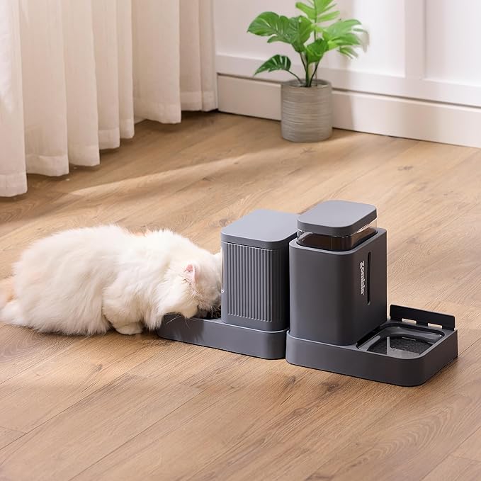 ZOMISIA Gravity Cat Feeder and Water Dispenser, 2 in 1 Automatic Cat Feeder - Image 8