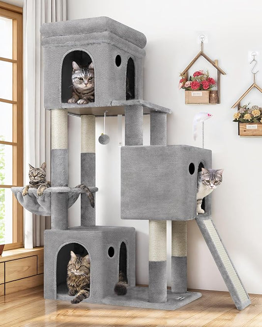 Globlazer 52in Cat Tower for Multiple Indoor Cats, Heavy Duty Multi-Level Cat by Globlazer