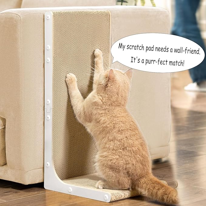 Conlun Cardboard Cat Scratcher, Vertical Wall-Leaning Scratching Board to - Image 3