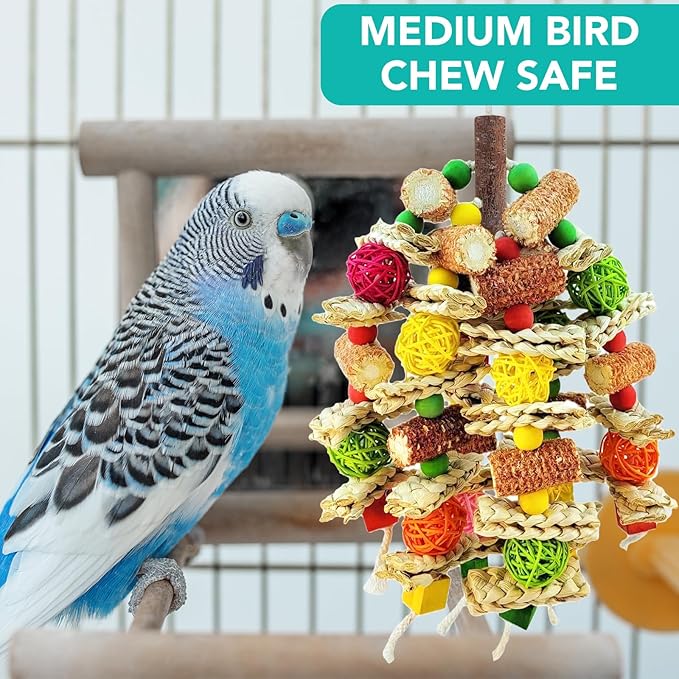 Parrot Chew Toy, Natural Material Bird Foraging Toy - Image 3
