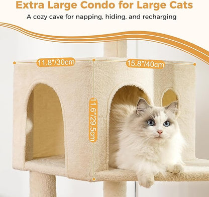 53” Cat Tree for Large Cats 20 lbs+, XL Cat Tower - Image 5