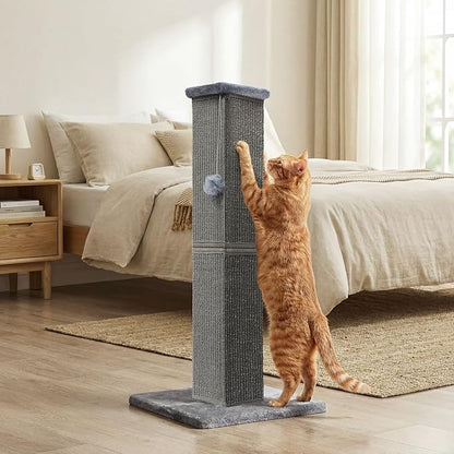 Cat Scratching Post 32 Inch for Indoor Large Cats and Kitten, Nature Sisal Tall - Image 6