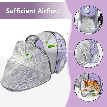 Expandable Cat Backpack Carrier, Breathable Clear Bubble Window Pet Carrier - Image 8
