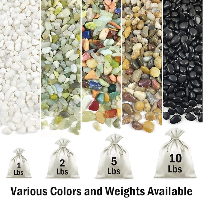 FANTIAN 10 lbs Pebbles for Landscaping, 1/4 Inch Polished Green Pea Gravel - Image 3