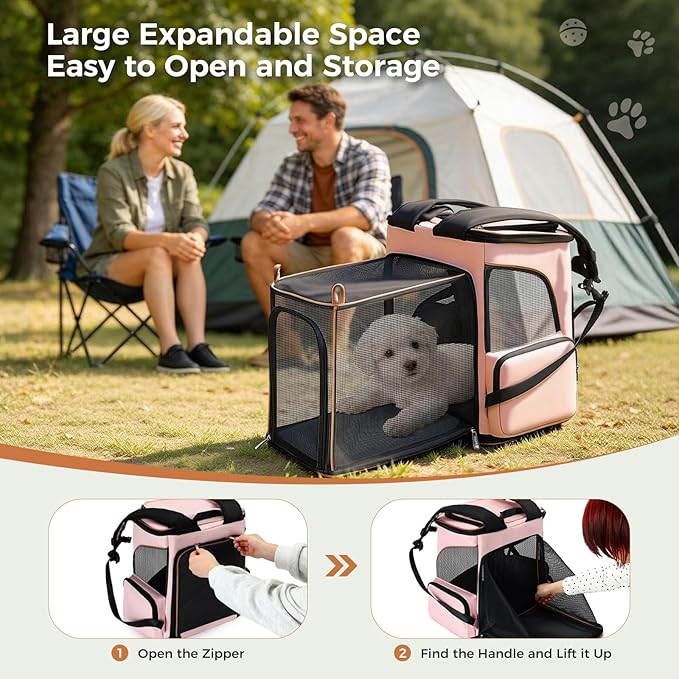 Lekereise Pet Carrier Backpack Expandable Cat Backpack - Image 6