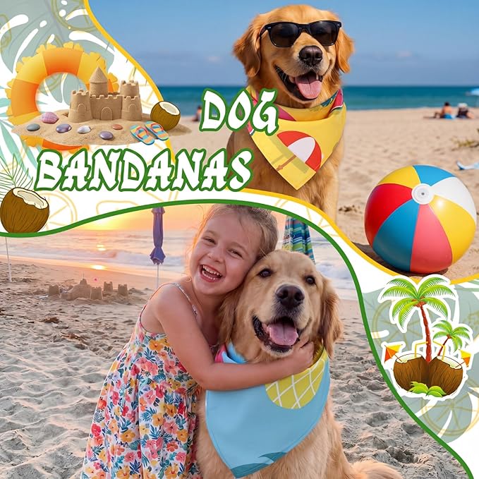 Huhumy 100 Pcs Summer Bandanas for Dogs Colorful Summer Pet Bandanas Bulk - Image 3