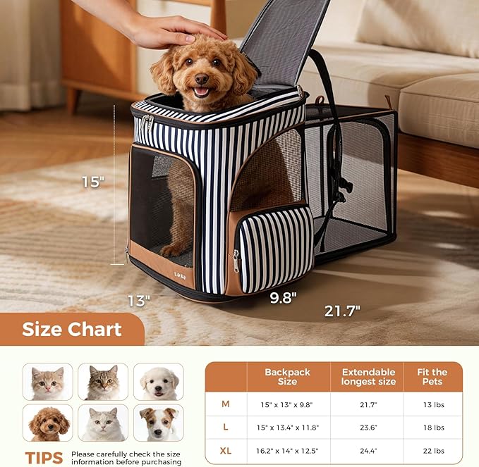 Lekereise Large Cat Backpack Expandable Pet Backpack Carrier - Image 2