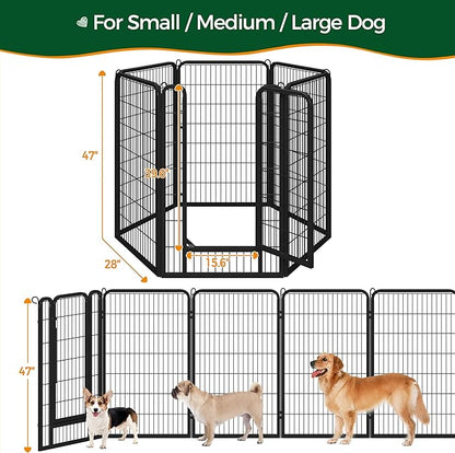 Yaheetech Dog Playpen Outdoor, 47 inch 6 Panels Dog Pen Indoor Heavy Duty Puppy - Image 4