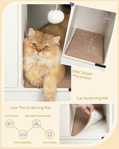 Hzuaneri Cat Litter Box Enclosure, Hidden Litter Box Cabinet Furniture - Image 5