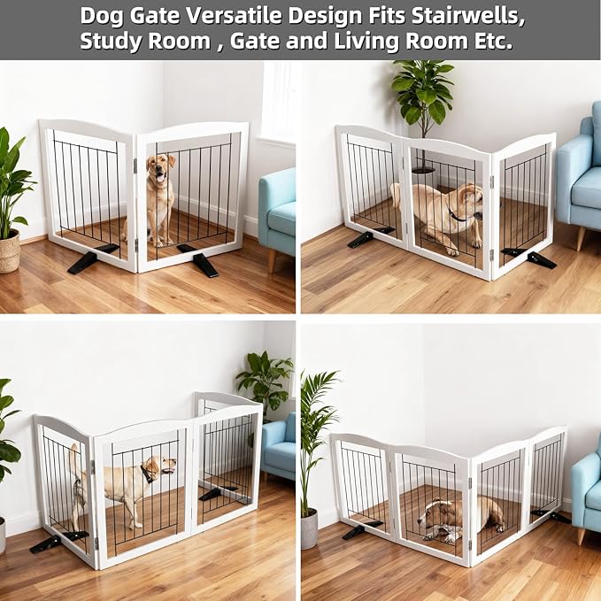 ZJSF Freestanding Dog Fence Indoor, Foldable Dog Gate - Image 4