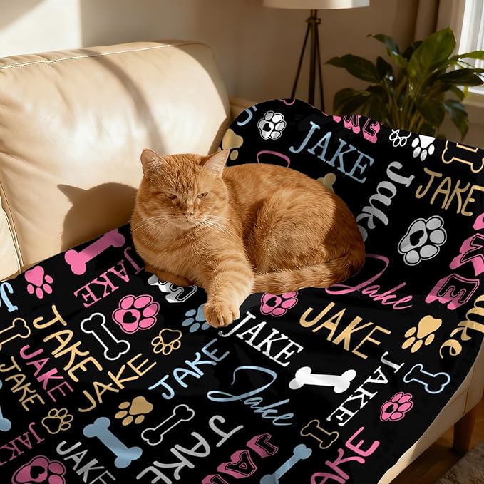 Personalized Blanket with Dog Name Personalized Funny Throw Blankets Soft Warm - Image 6
