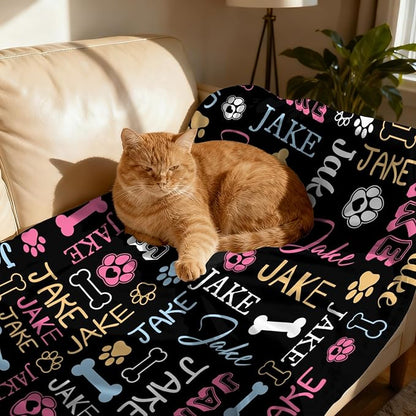 Personalized Blanket with Dog Name Personalized Funny Throw Blankets Soft Warm - Image 6