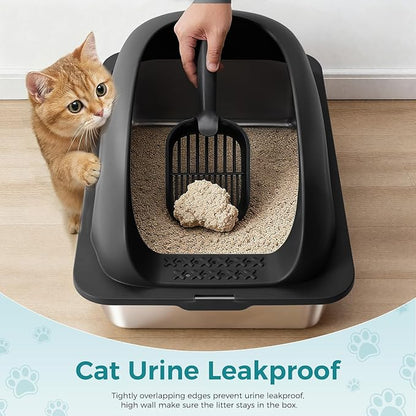 OLIXIS Stainless Steel Cat Litter Box - Image 4