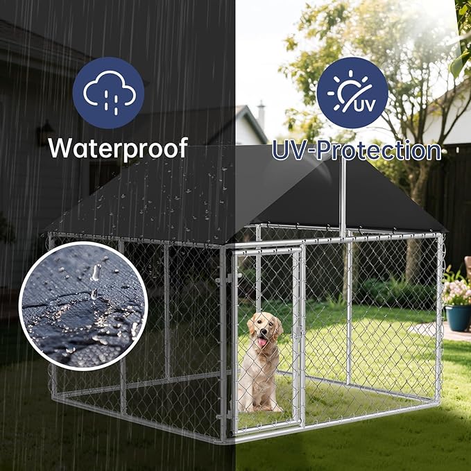 Petony Outdoor Dog Enclosure Heavy Duty Dog Kennel House Mesh Dog Big Cage Pet - Image 6