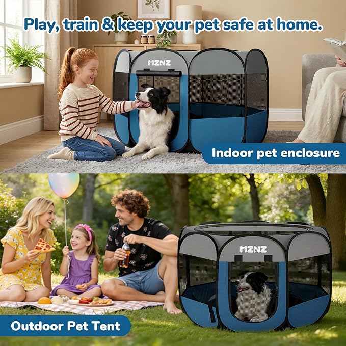 Dog Playpen, Portable Puppy Pet Crate Indoors - Image 5