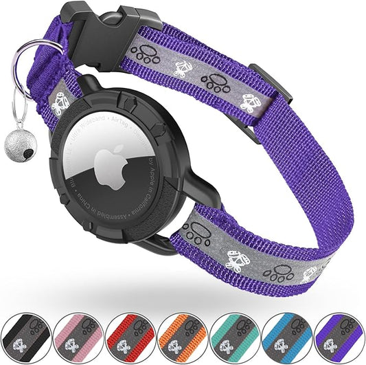 Reflective AirTag Cat Collar, Integrated Cat Tracker Collar by ODOKELE