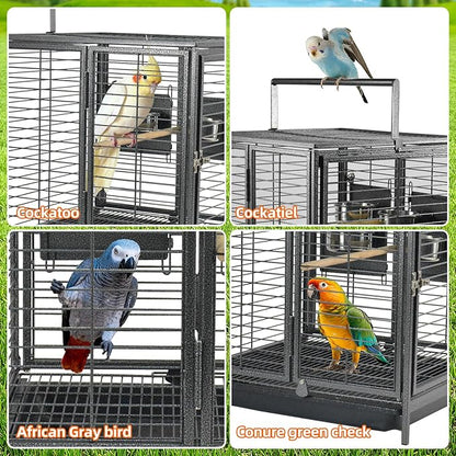 Portable Bird Travel Carrier Cage Black 19 Inch - Image 6