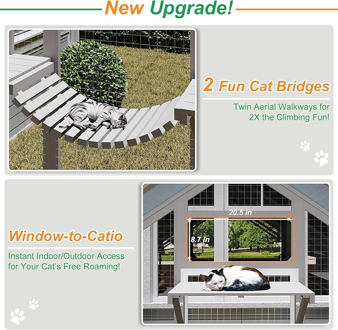 Extra Large Catio Outdoor Cat Enclosure Waterproof, Walk-in Outdoor Pet House - Image 3