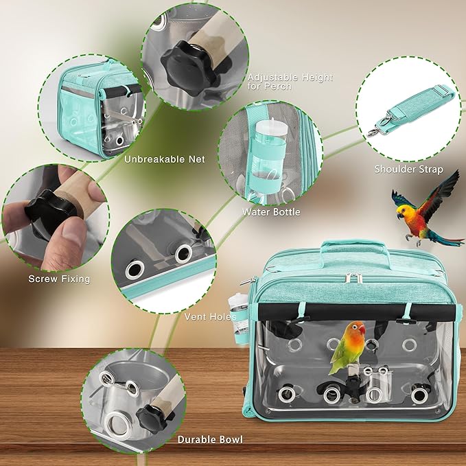 Bird Carrier Airline Approved, Bird Travel Cage - Image 3