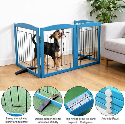 ZJSF Freestanding Dog Fence Indoor, Foldable Dog Gate - Image 5