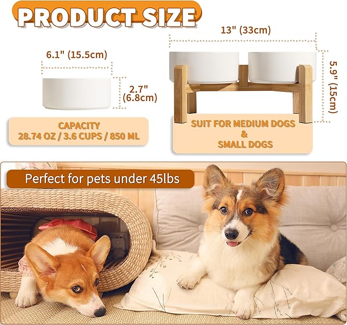 Elevated Ceramic Dog Bowl Set - Image 2