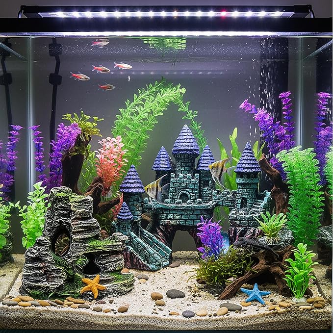Mechpia 13 Pieces Aquarium Decorations Kit, Fish Tank Decorations Set Small - Image 2