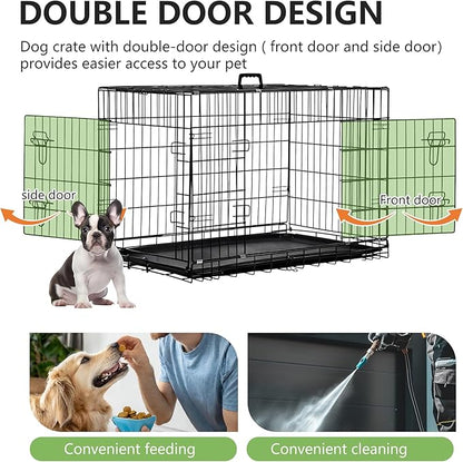FDW Dog Crate 36-Inch Dog Cage Foldable Metal Kennel - Image 4