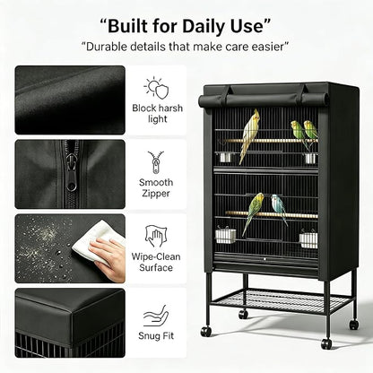 Universal Bird Cage Cover, Good Night Bird Cage Cover Good Night Blackout - Image 5