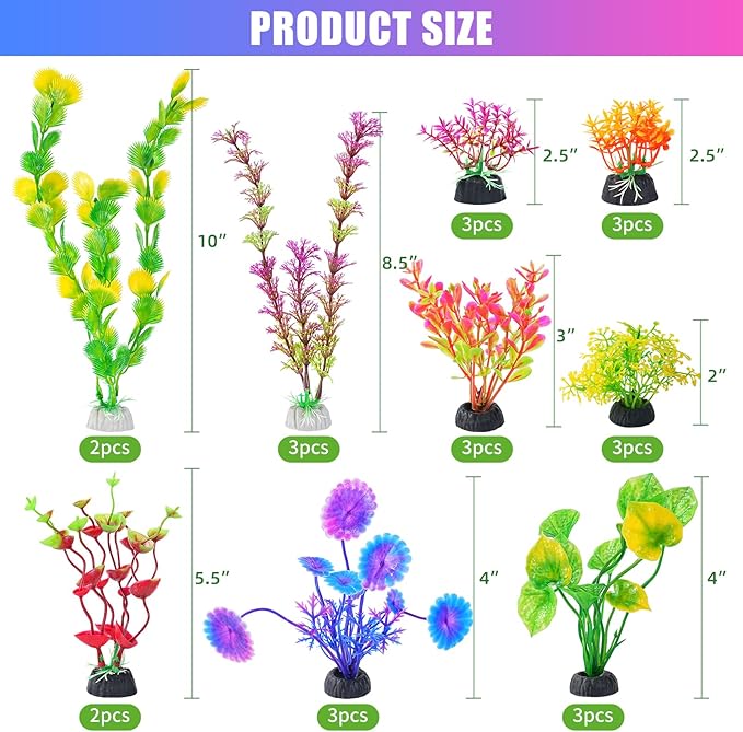 AQUANEAT 26pcs Artificial Fish Tank Plants - Image 2