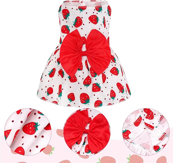 choyaxo Floral Dog Dress Cute Dog Skirt Pet Dress Summer Pet Clothes - Image 3