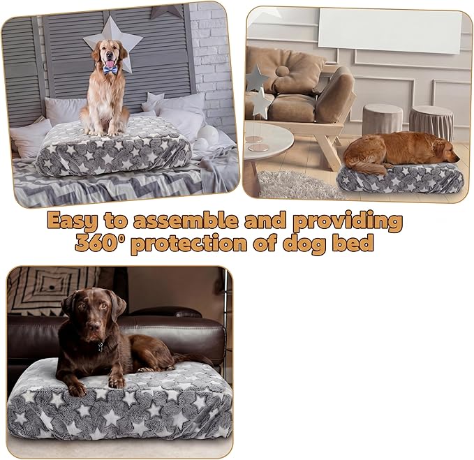 Youyole Large Washable Dog Bed Cover Replacement Waterproof Rectangle Bed Cover - Image 4