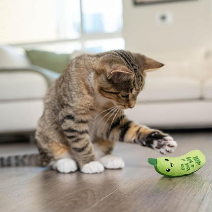 Catstages Crunchy Pickle Kicker Cat Toy – Plush Crinkle Toy - Image 10