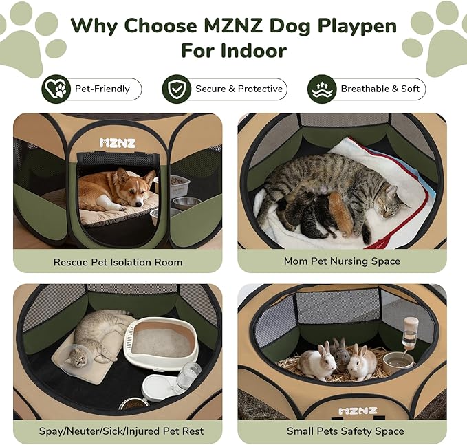 Dog Playpen, Portable Puppy Pet Crate Indoors - Image 4
